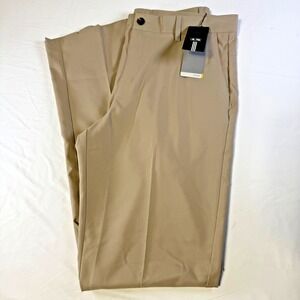 NWT Adidas Climalite Golf Extra Long Pants Beige Performance Classic Mens 34X38